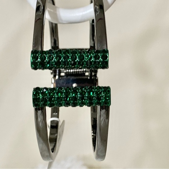 NWT Alfani hematite tone colored pave double row cuff bracelet 💍💎💕 - Picture 2 of 7